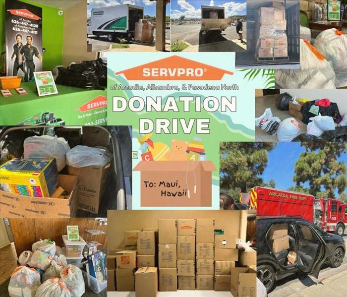 Collage of donations received for one month