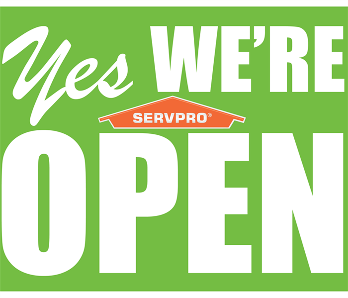 Graphic saying yes we're open.